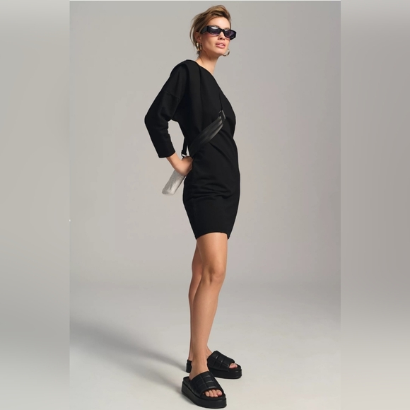 NWT ANTHROPOLOGIE | T.La Black Dolman Dress - Picture 1 of 6